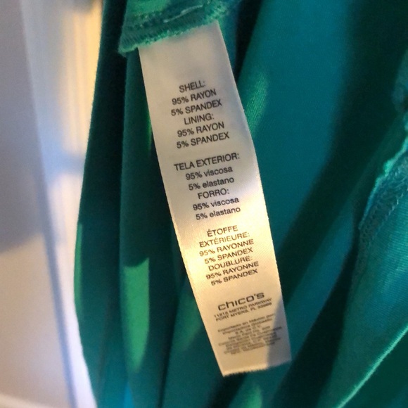 Chicos Long Maxi Dress Green Size 0 Petite - Picture 7 of 7